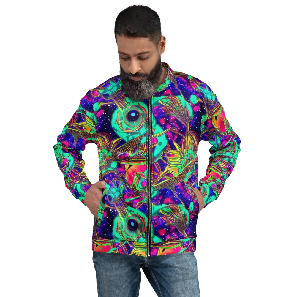 Neon Nebula Reef on Bomber Jacket — Front