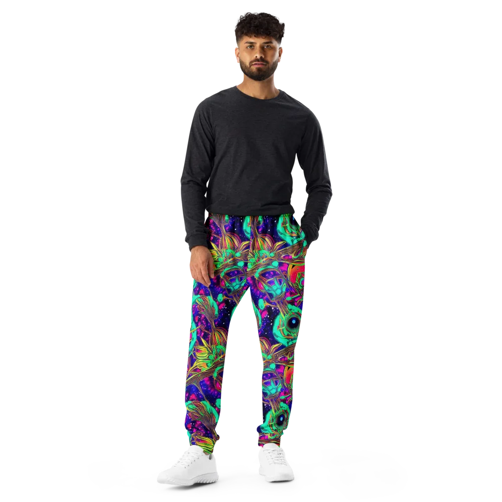Neon Nebula Reef on Men's Joggers — Front