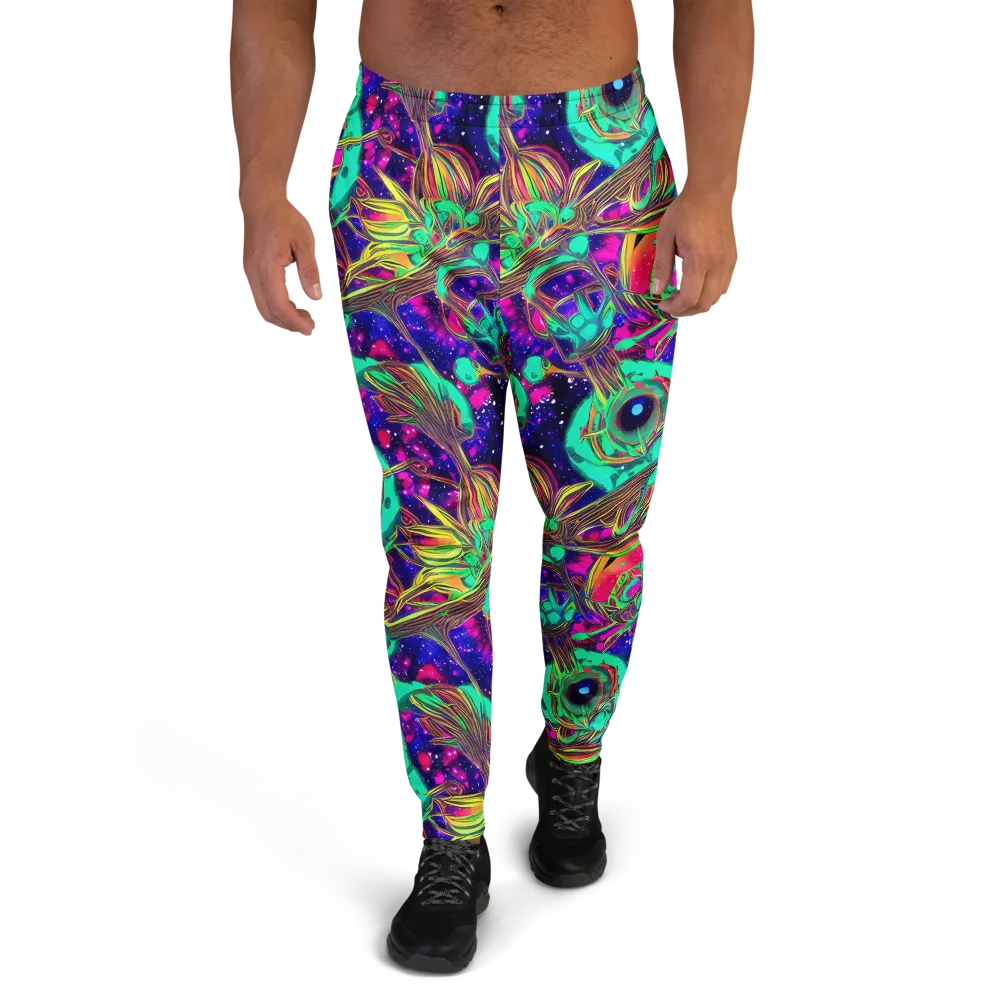 Neon Nebula Reef on Men's Joggers — Front