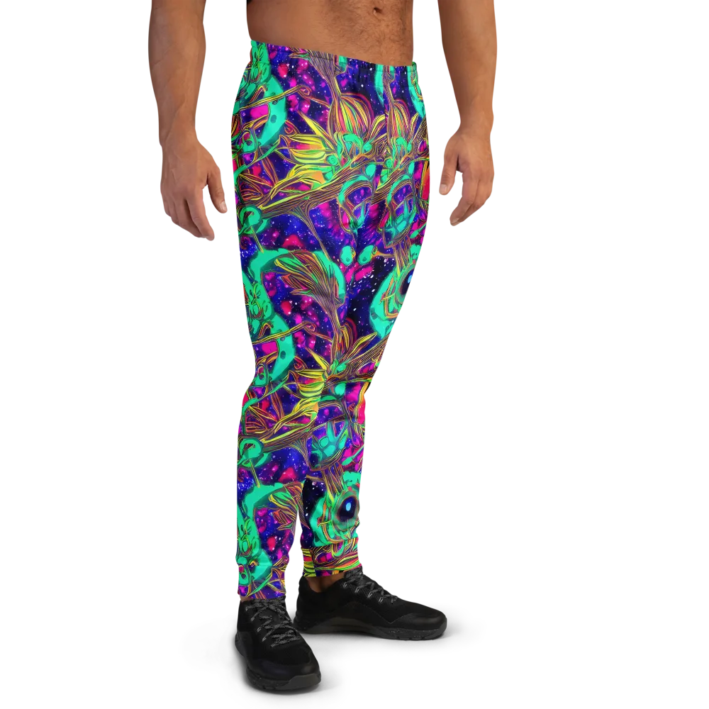Neon Nebula Reef on Men's Joggers — Right