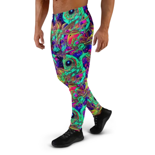 Neon Nebula Reef on a Men's Joggers