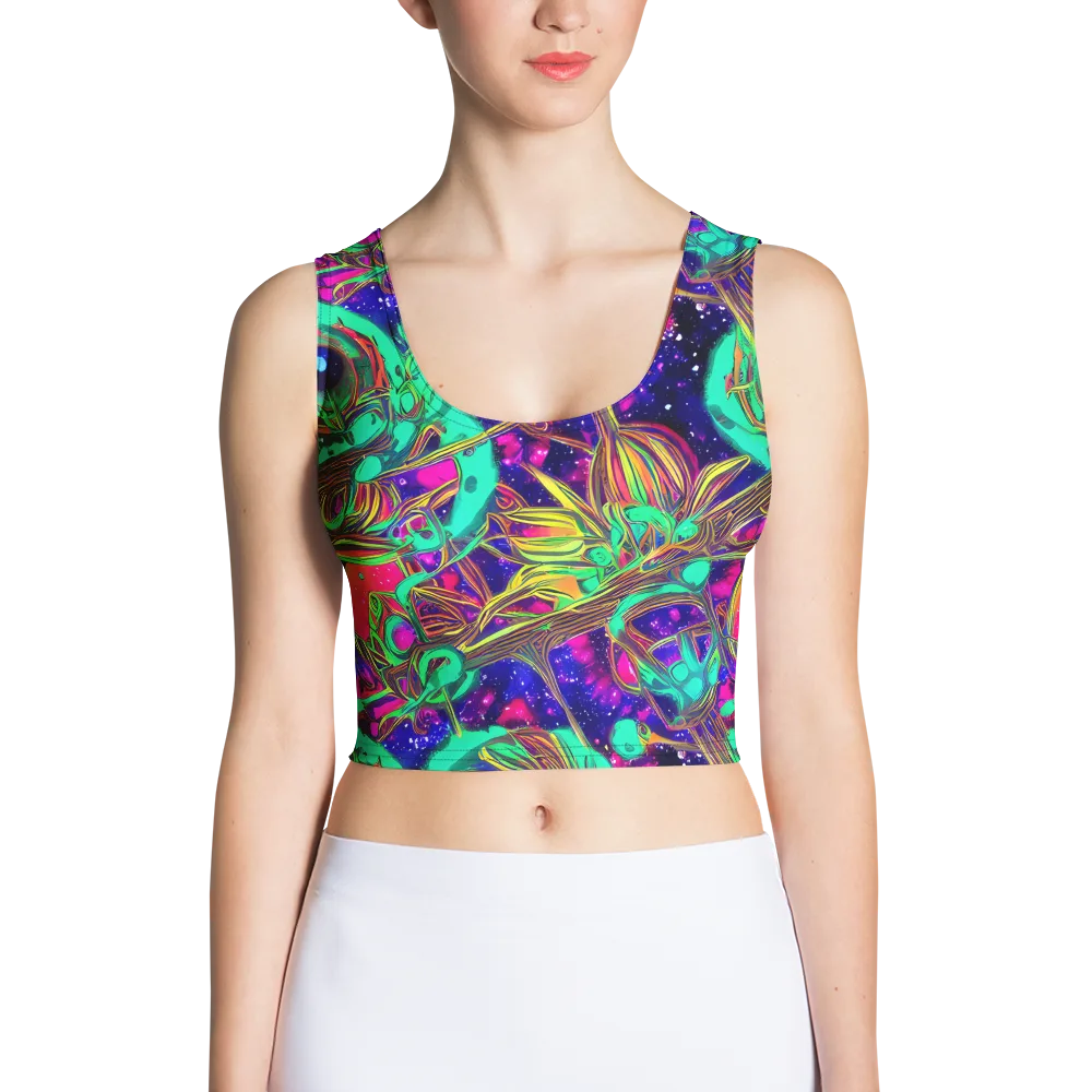 Neon Nebula Reef on Crop Top — Front