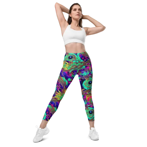 Neon Nebula Reef on a Leggings with Pockets