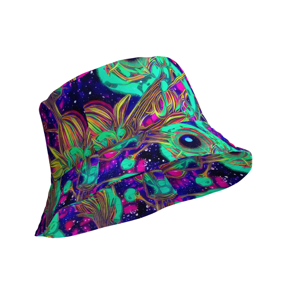Neon Nebula Reef on Reversible Bucket Hat — Product details Outside
