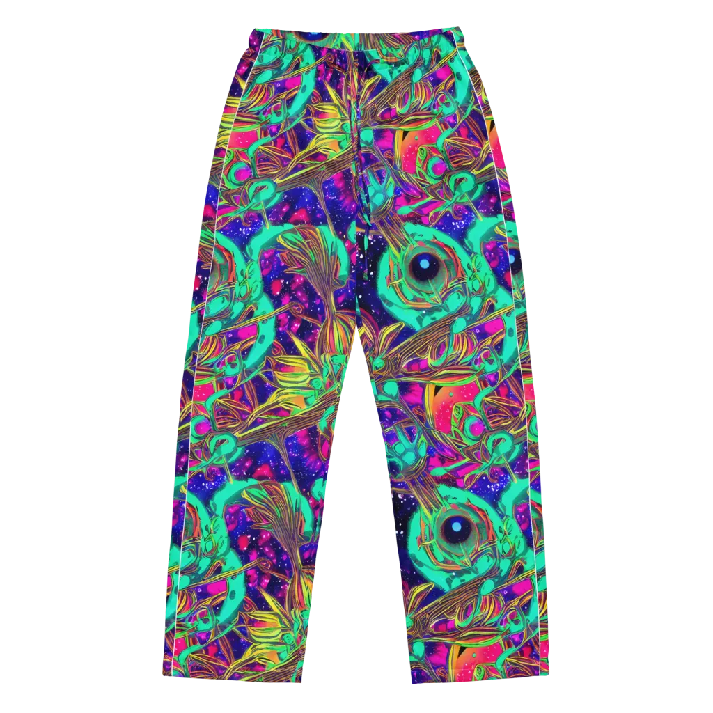 Neon Nebula Reef on Women's Pajama Pants — Front