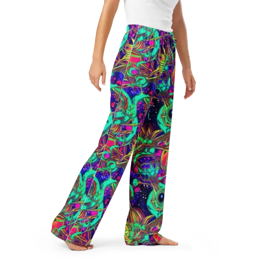 Neon Nebula Reef on a Women's Pajama Pants
