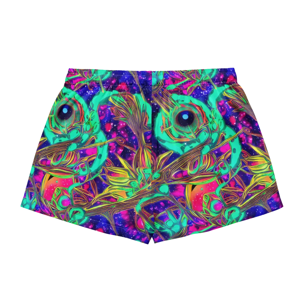 Neon Nebula Reef on Women's Pajama Shorts — Back