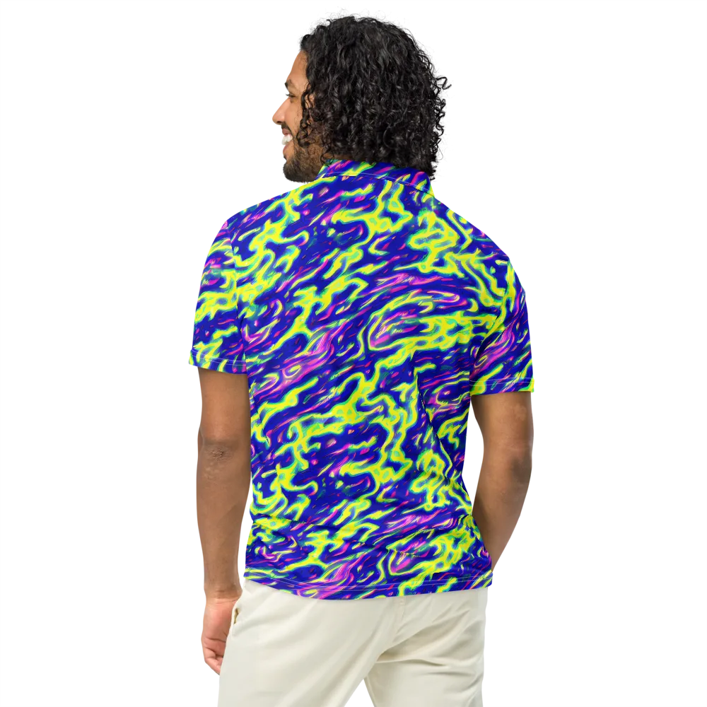 Hyperfluid on Men's Slim Fit Polo Shirt — Back