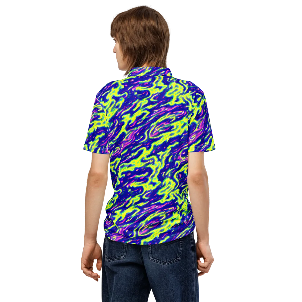 Hyperfluid on Men's Slim Fit Polo Shirt — Back