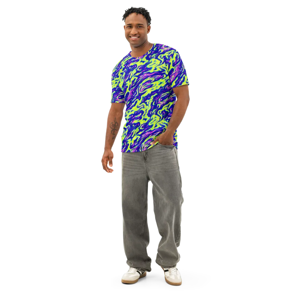 Hyperfluid on Men's Cotton Crew Neck T-Shirt — Front