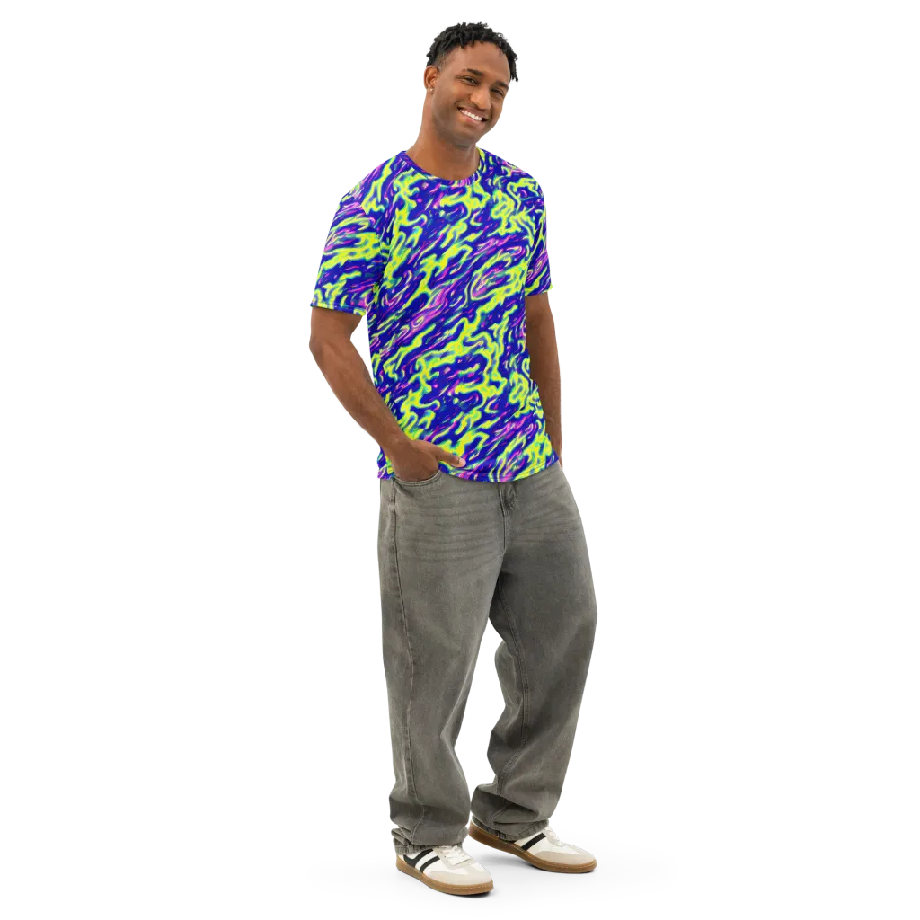 Hyperfluid on Men's Cotton Crew Neck T-Shirt — Right Front
