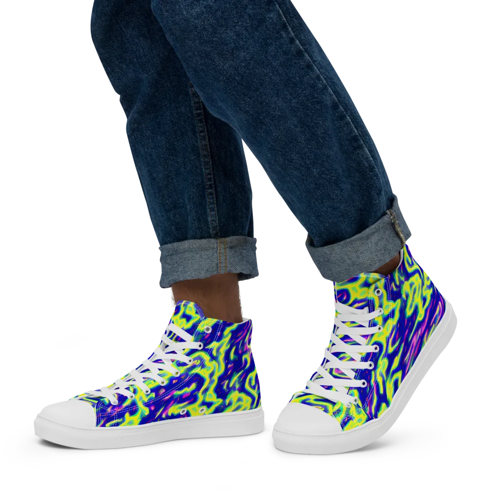 Hyperfluid on Men's High Top Canvas Shoes — Left