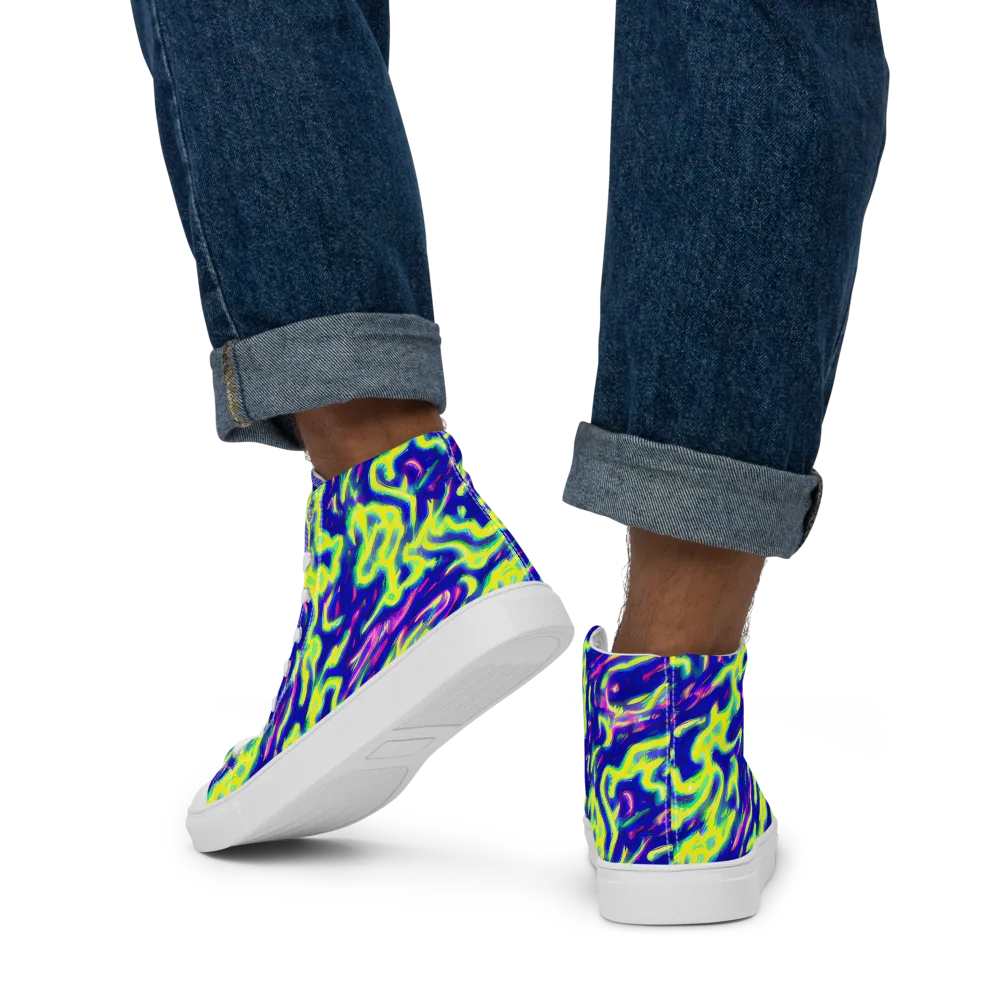 Hyperfluid on Men's High Top Canvas Shoes — Back