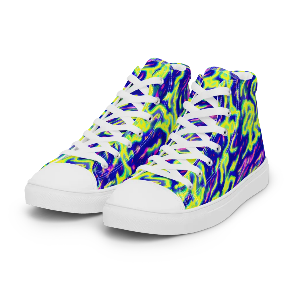 Hyperfluid on Women's High Top Canvas Shoes — Left Front