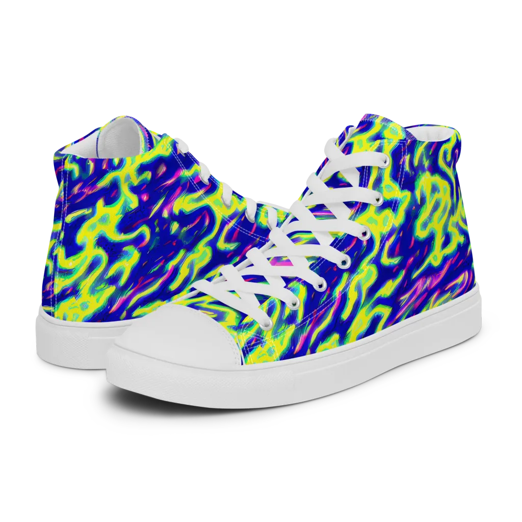 Hyperfluid on Women's High Top Canvas Shoes — Left