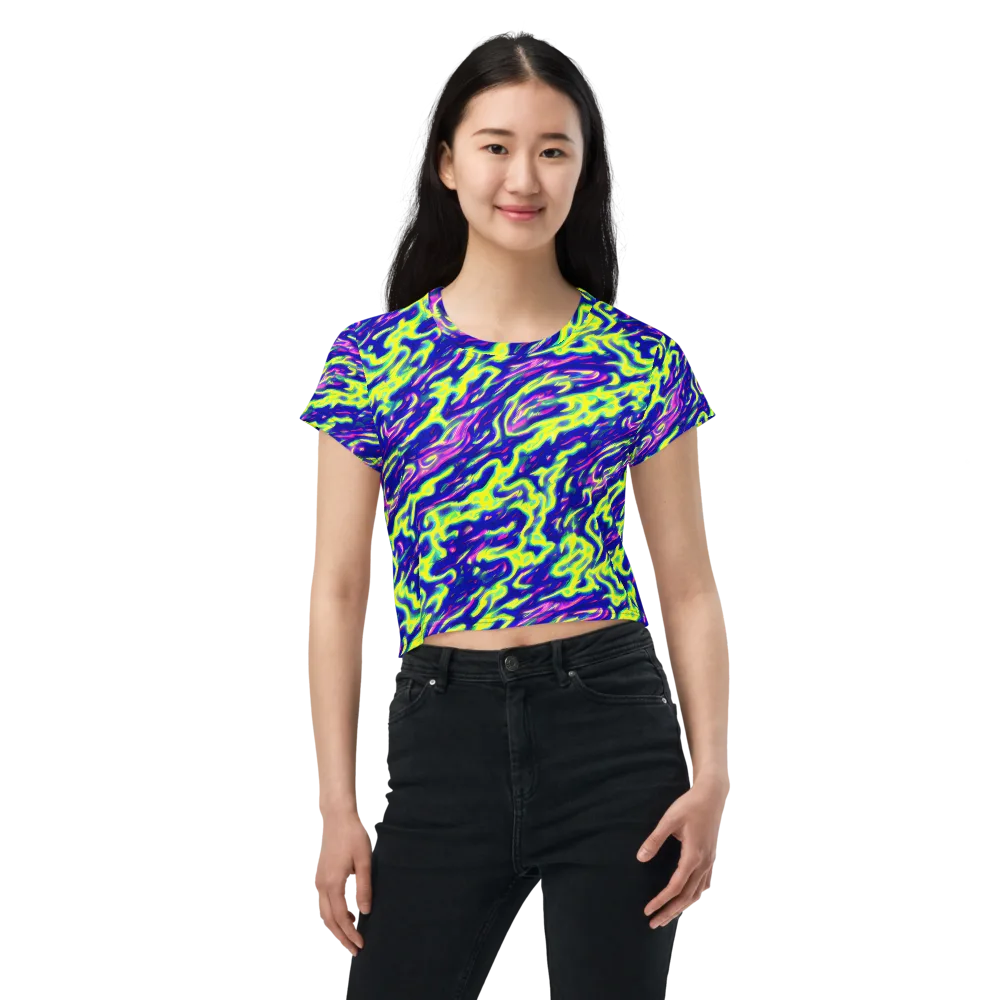 Hyperfluid on Crop Tee — Front