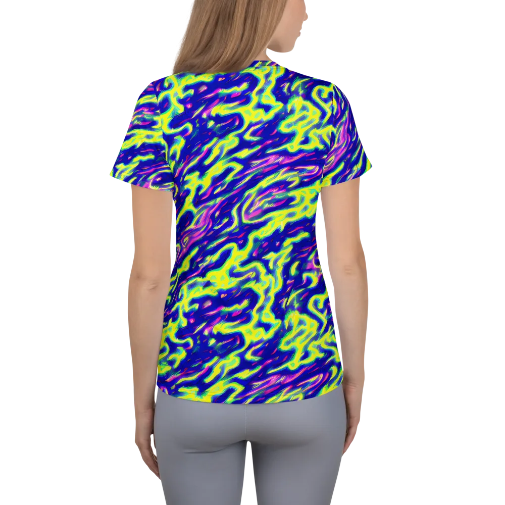 Hyperfluid on Women's Athletic T-Shirt — Back