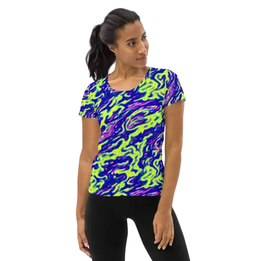 Hyperfluid on a Women's Athletic T-Shirt