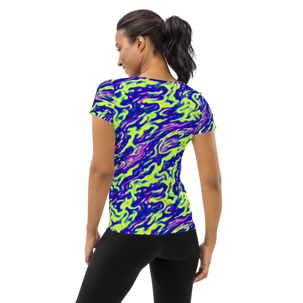 Hyperfluid on Women's Athletic T-Shirt — Back