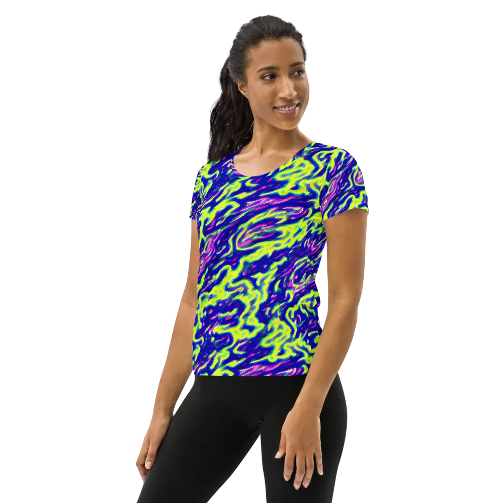 Hyperfluid on Women's Athletic T-Shirt — Left