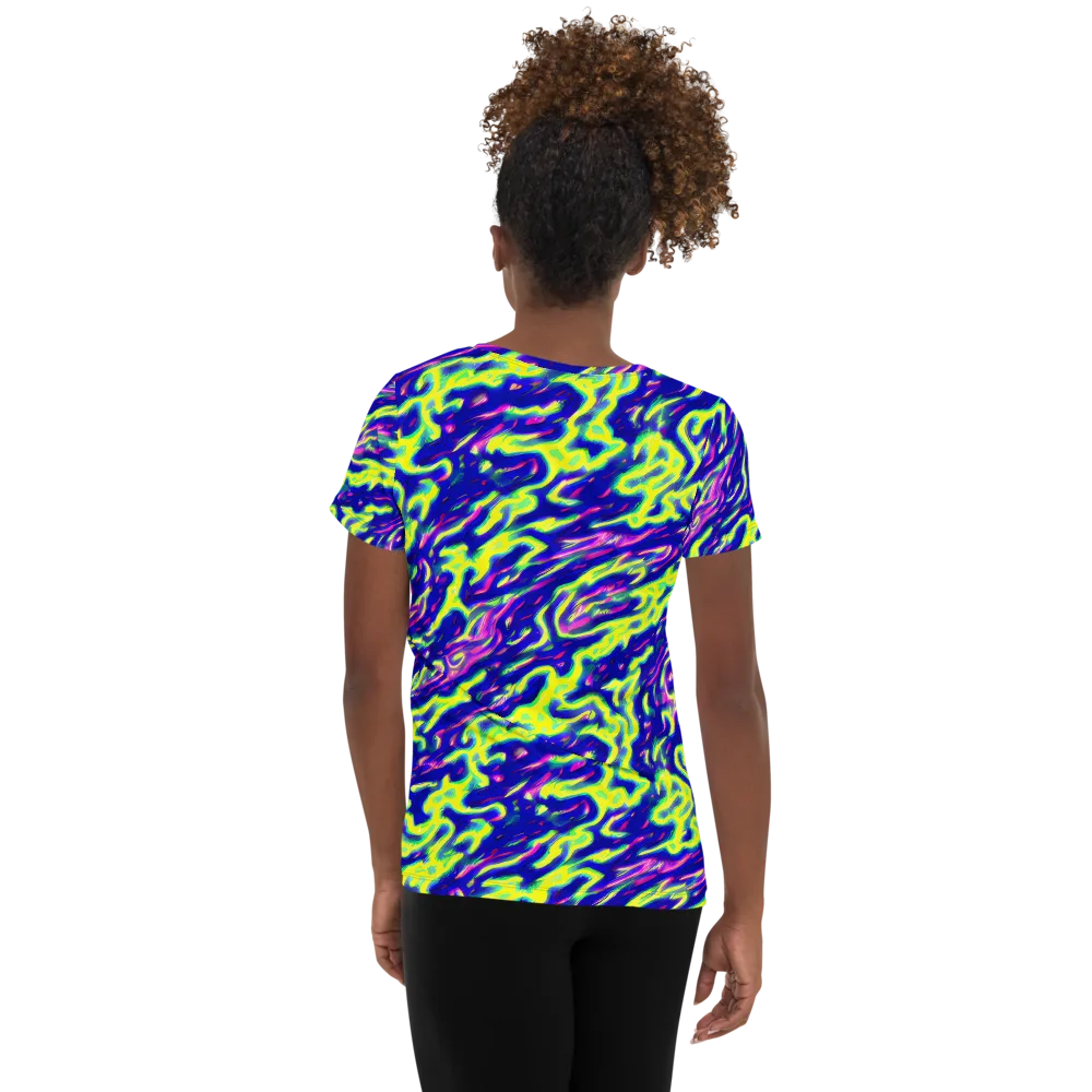 Hyperfluid on Women's Athletic T-Shirt — Back