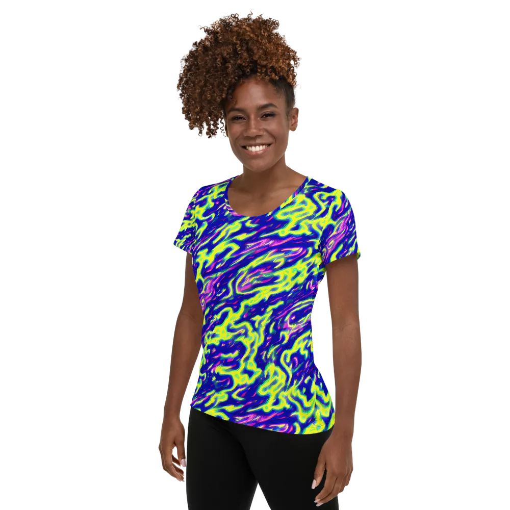 Hyperfluid on Women's Athletic T-Shirt — Left