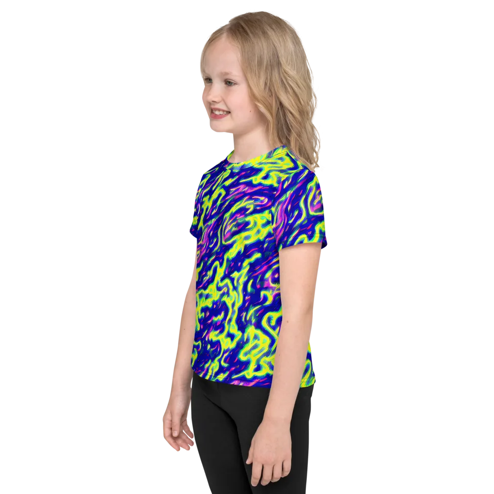 Hyperfluid on Kids Crew Neck T-Shirt — Left