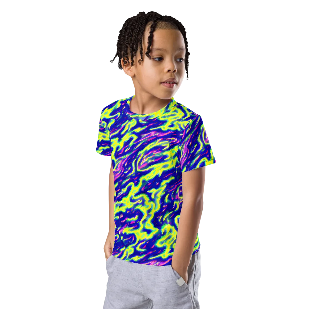 Hyperfluid on Kids Crew Neck T-Shirt — Left Front