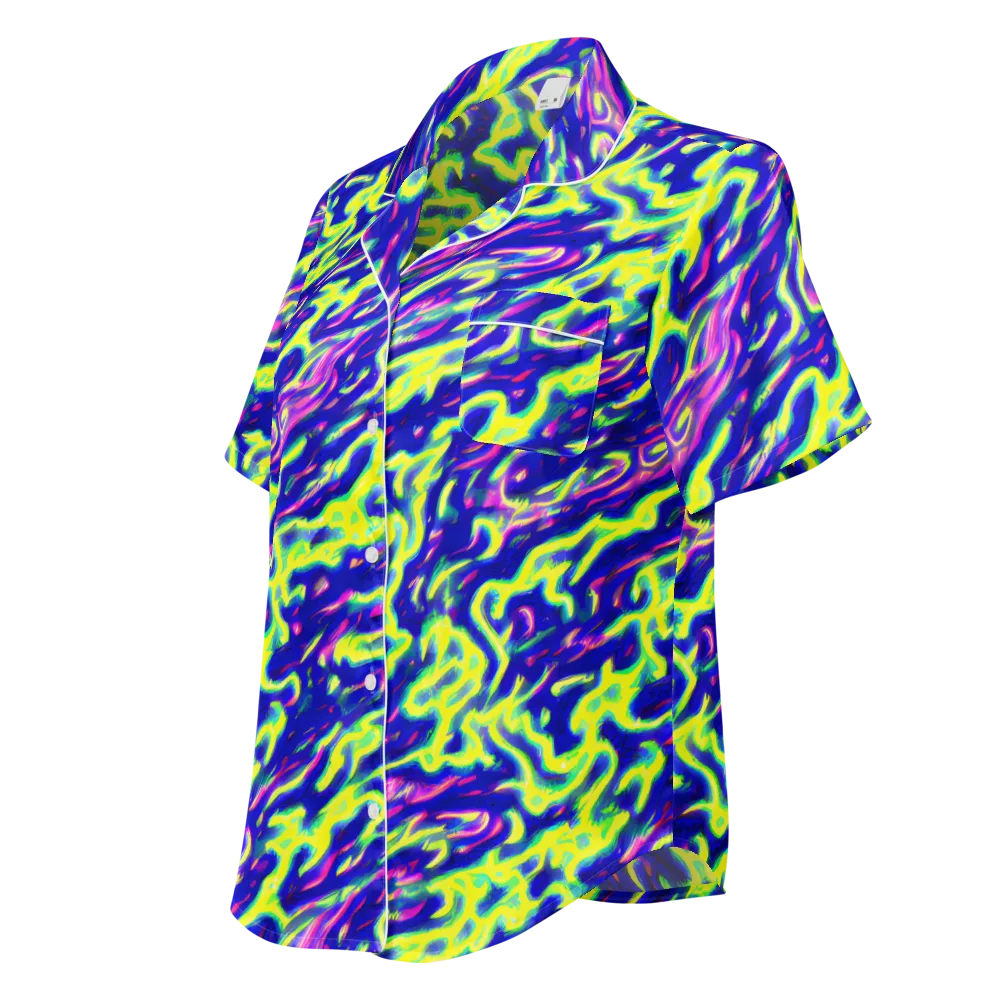 Hyperfluid on Women's Short Sleeve Pajama Top — Left Front