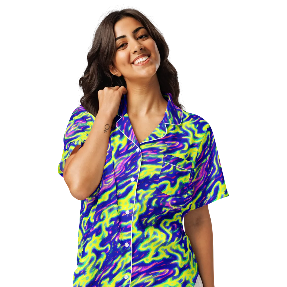 Hyperfluid on Women's Short Sleeve Pajama Top — Front