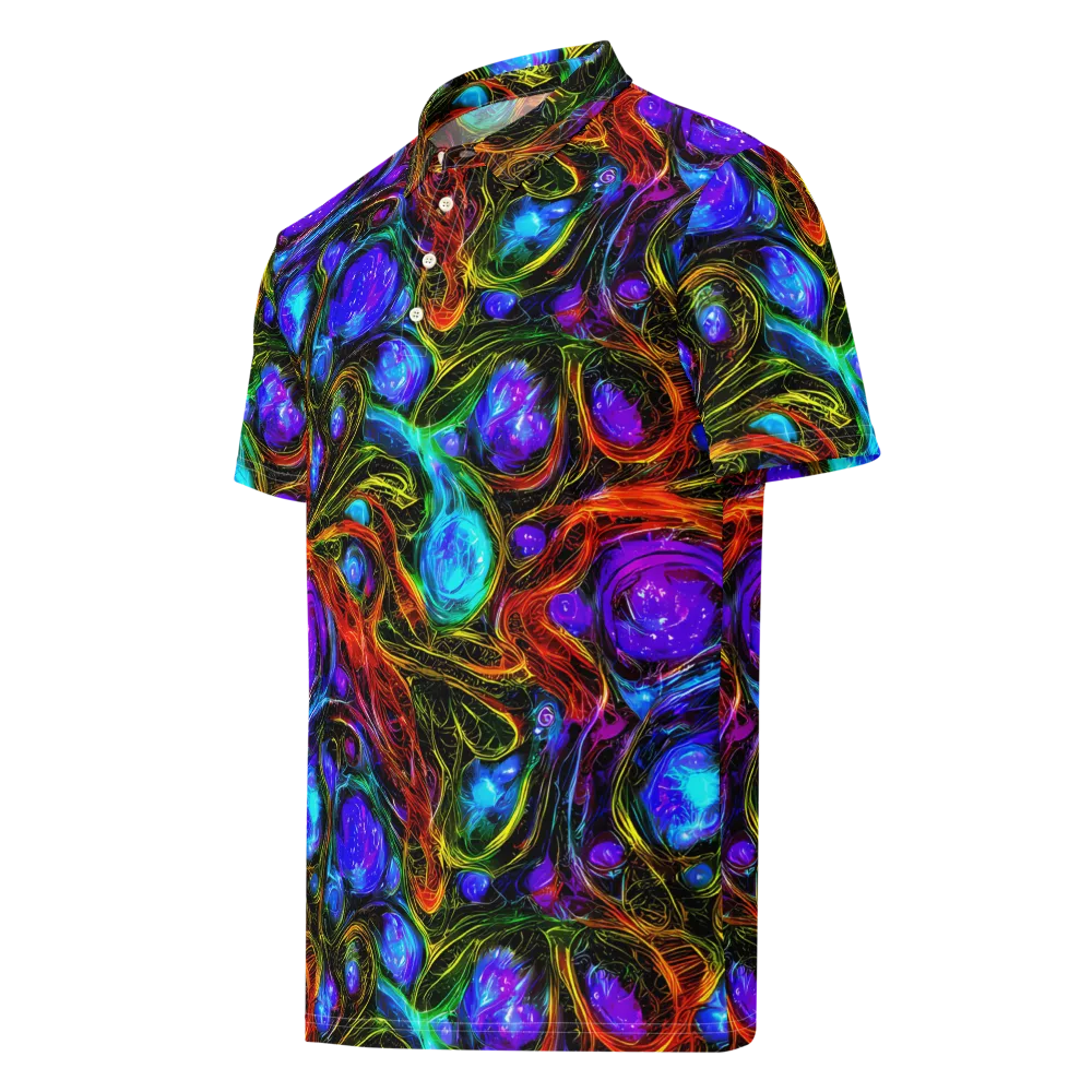 Neon Wildflower on Men's Slim Fit Polo Shirt — Left Front