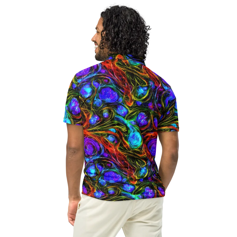 Neon Wildflower on Men's Slim Fit Polo Shirt — Back