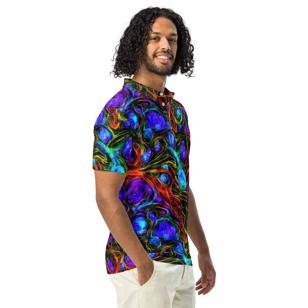 Neon Wildflower on Men's Slim Fit Polo Shirt — Right Front