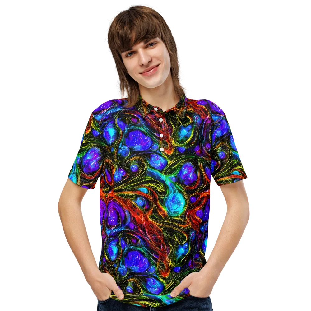 Neon Wildflower on Men's Slim Fit Polo Shirt — Front
