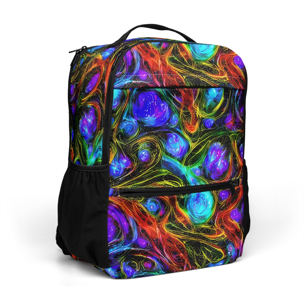 Neon Wildflower on Utility Backpack — Right Front