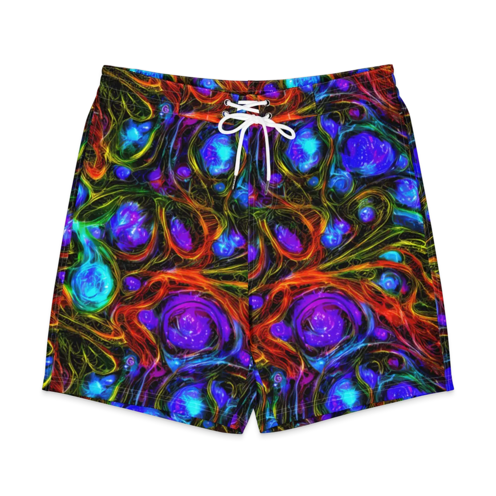 Neon Wildflower on Men's Board Shorts — Front