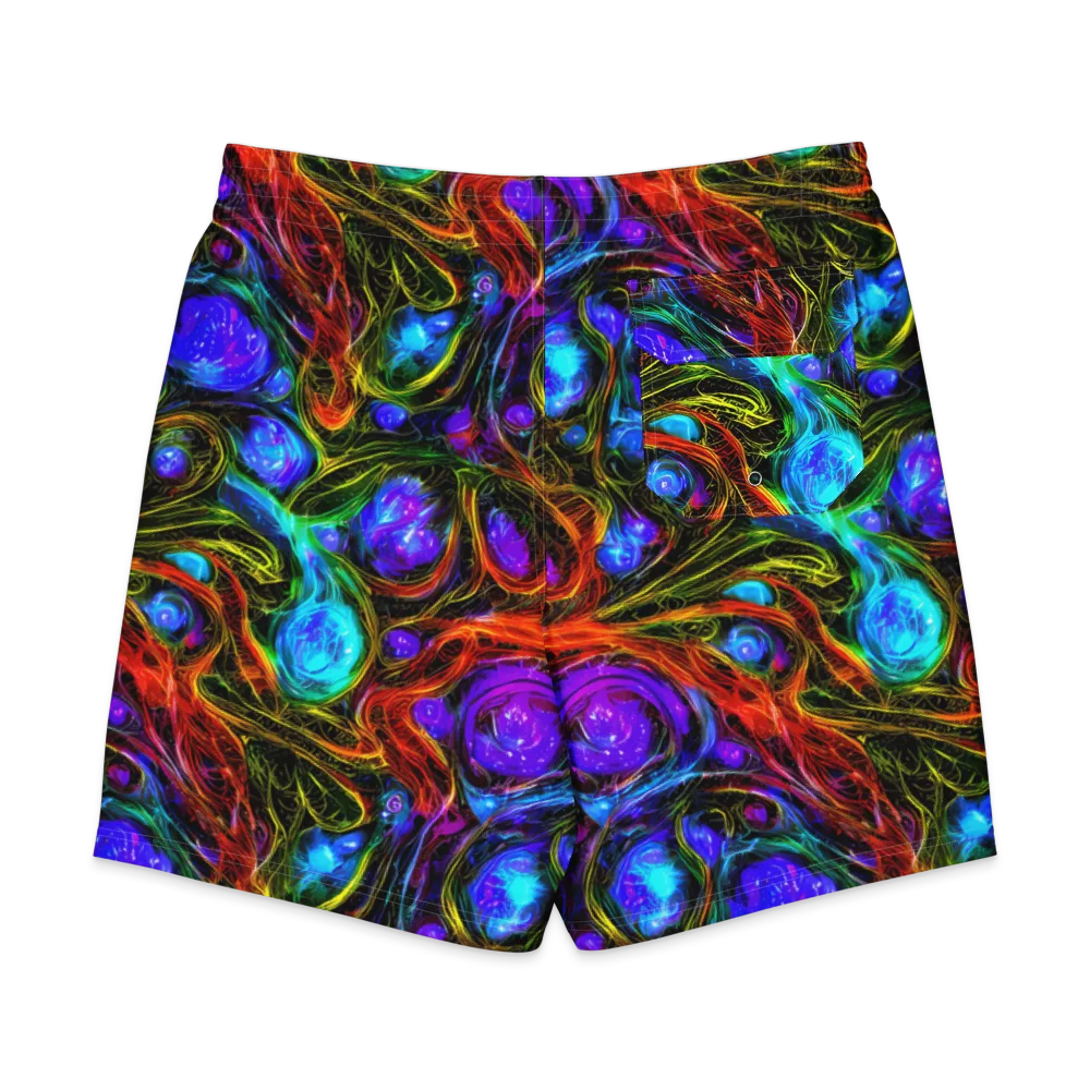 Neon Wildflower on Men's Board Shorts — Back