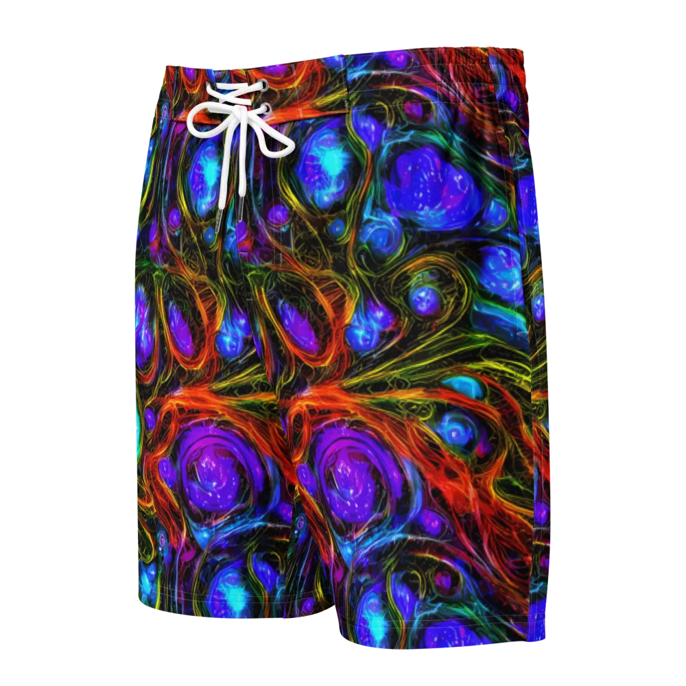 Neon Wildflower on Men's Board Shorts — Front