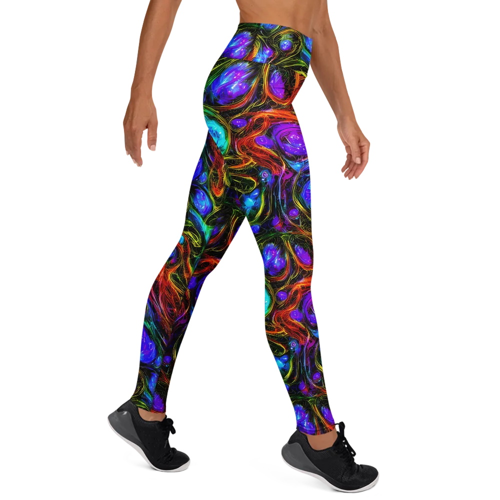 Neon Wildflower on Yoga Leggings — Right