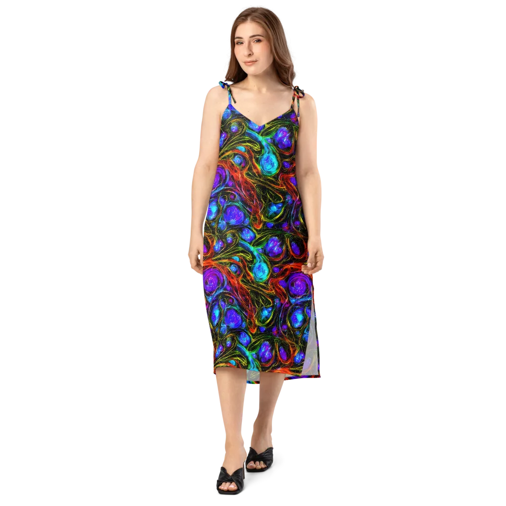 Neon Wildflower on Slip Dress — Front