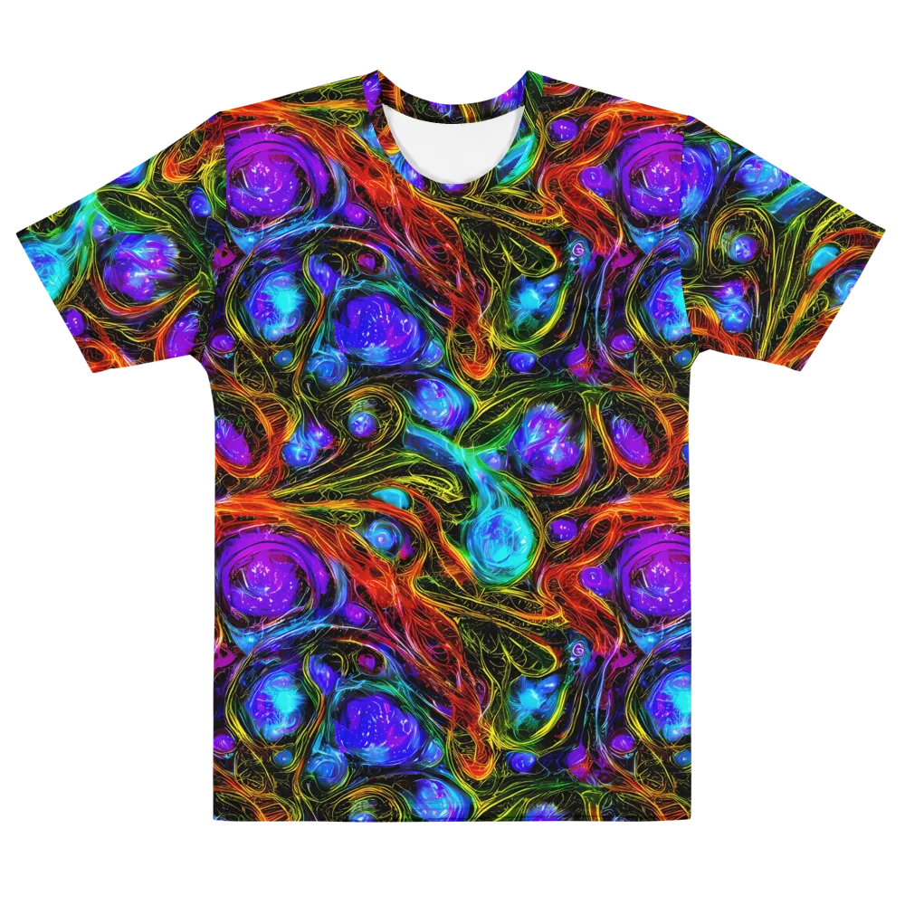 Neon Wildflower on Men's Cotton Crew Neck T-Shirt — Front