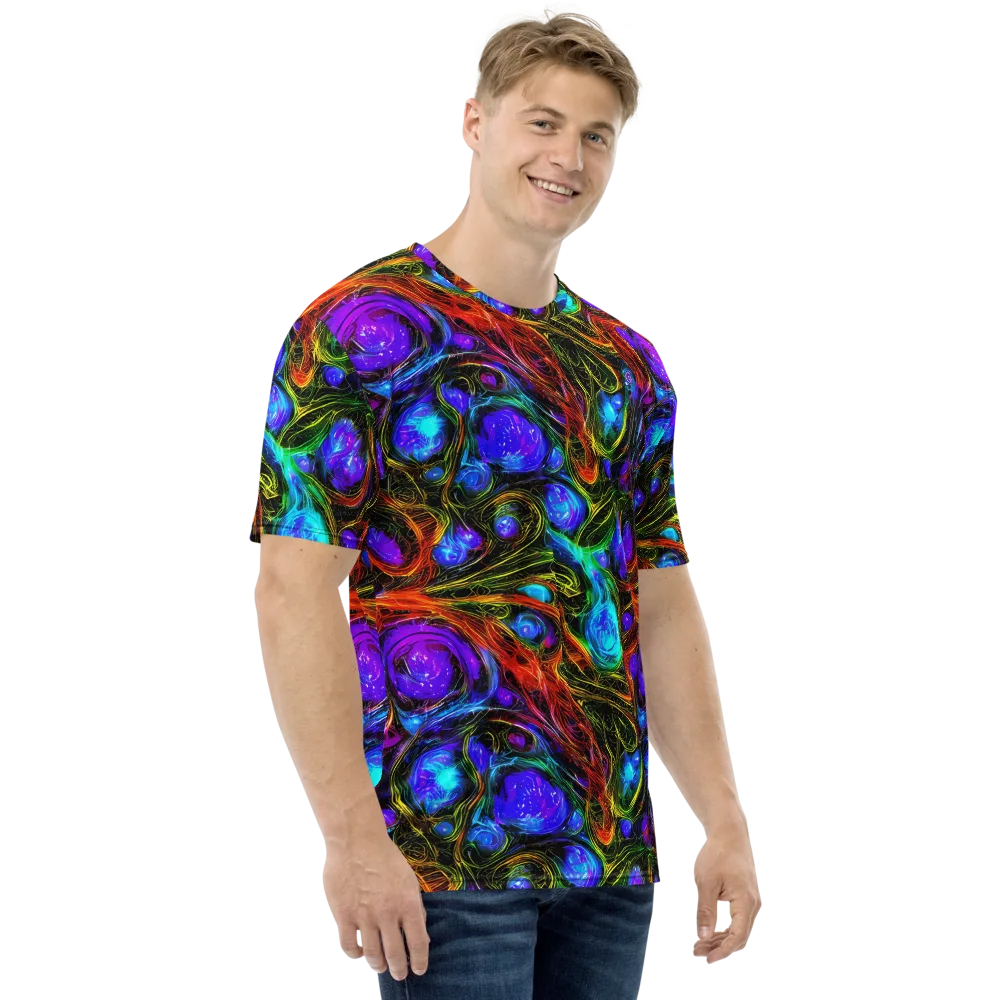 Neon Wildflower on Men's Crew Neck T-Shirt — Right
