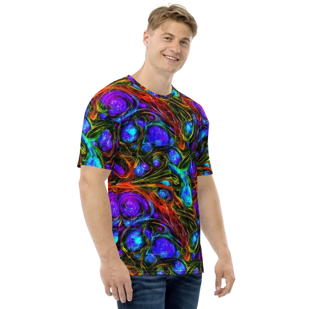 Neon Wildflower on Men's Crew Neck T-Shirt — Right