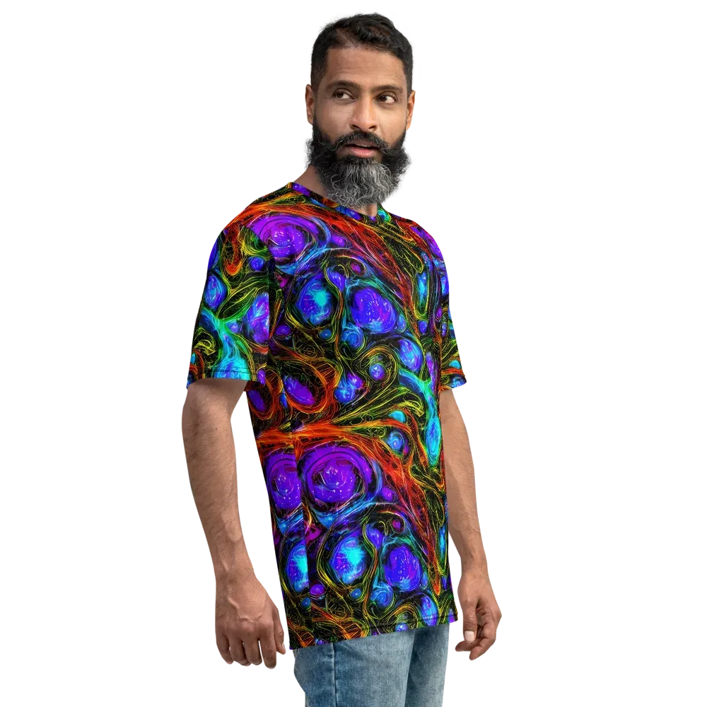 Neon Wildflower on Men's Crew Neck T-Shirt — Right