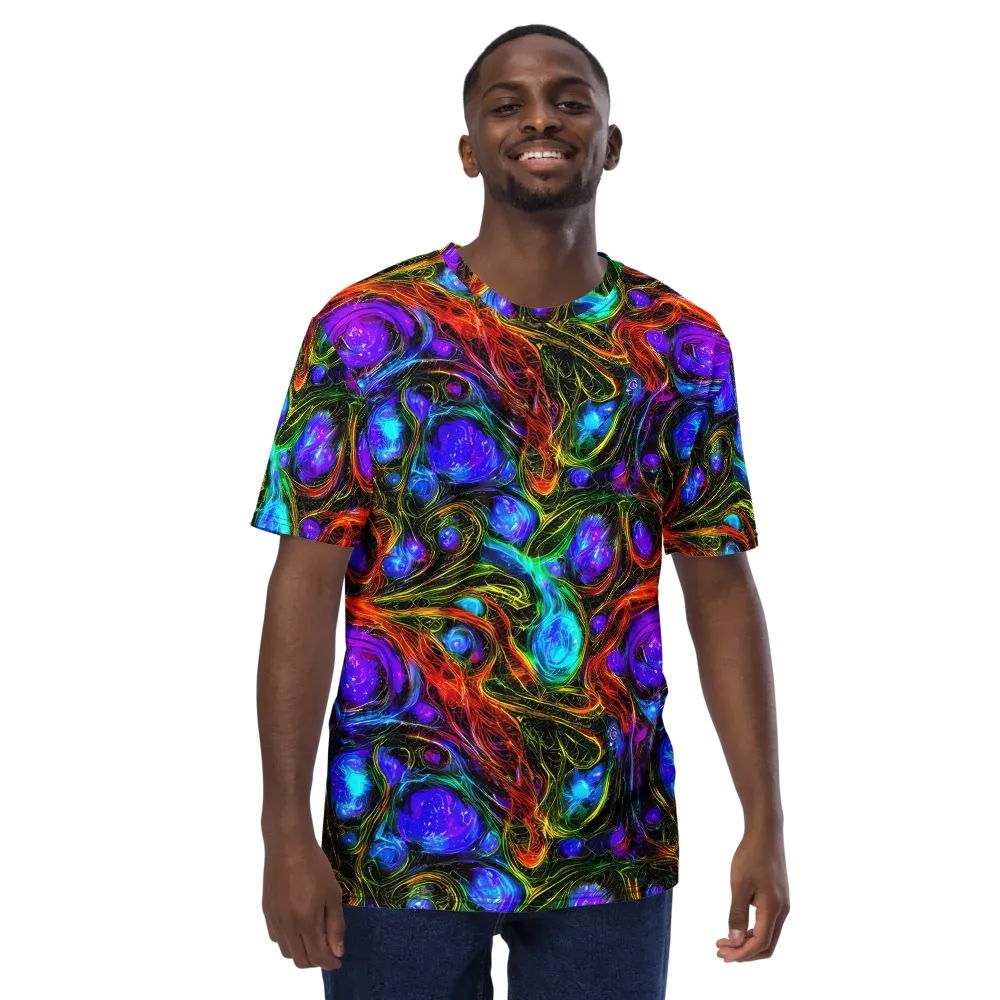 Neon Wildflower on Men's Crew Neck T-Shirt — Front