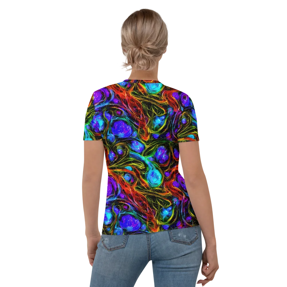 Neon Wildflower on Women's Crew Neck T-Shirt — Back