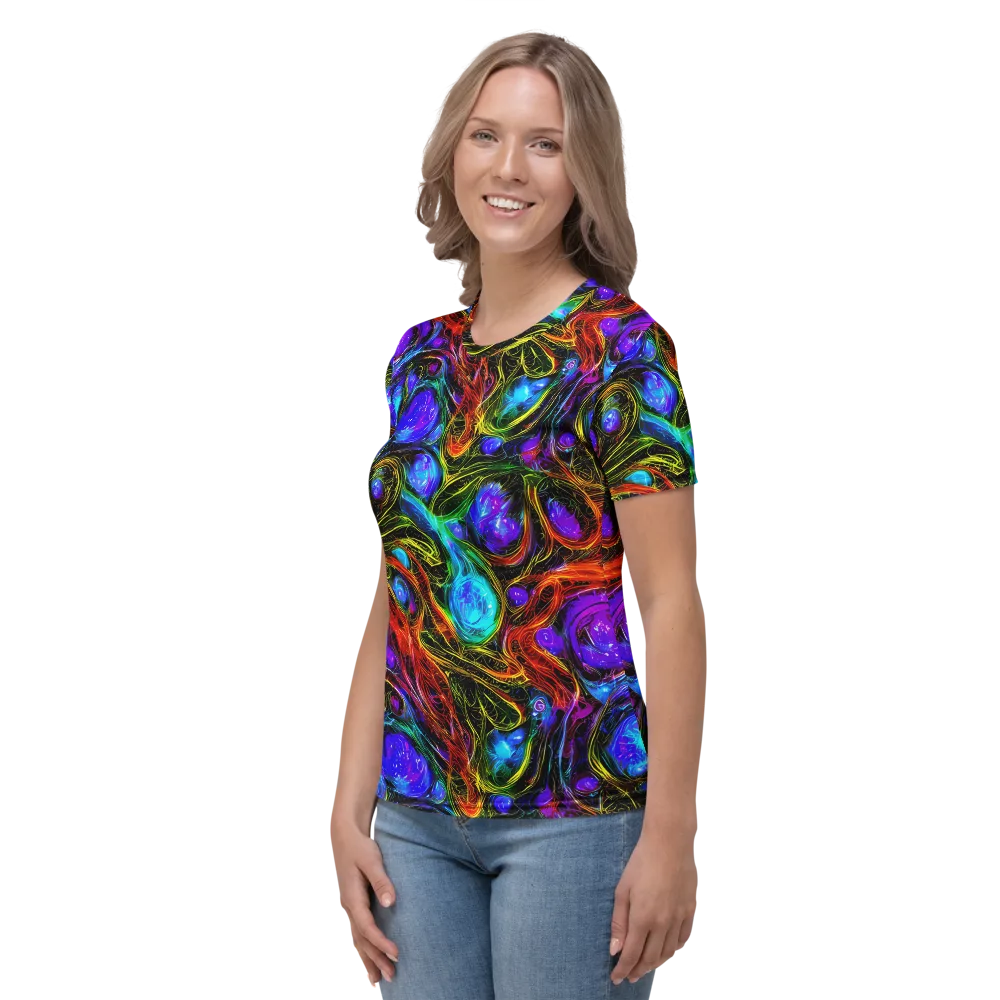 Neon Wildflower on Women's Crew Neck T-Shirt — Left