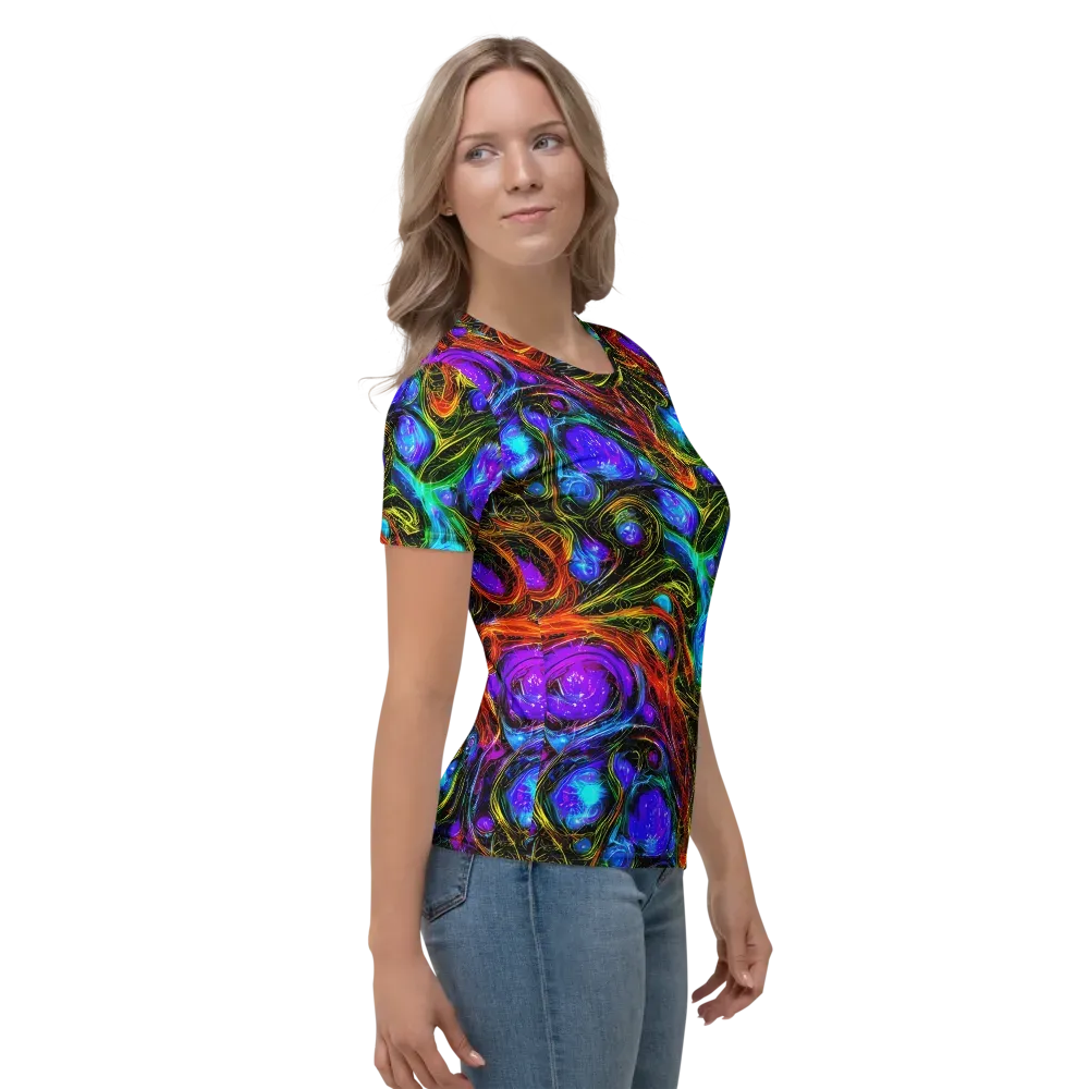 Neon Wildflower on Women's Crew Neck T-Shirt — Right