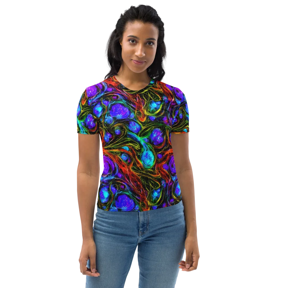 Neon Wildflower on Women's Crew Neck T-Shirt — Front