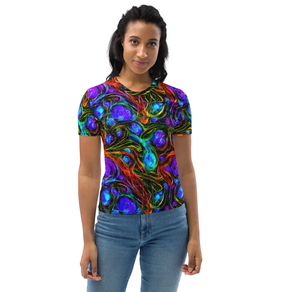 Neon Wildflower on Women's Crew Neck T-Shirt — Front